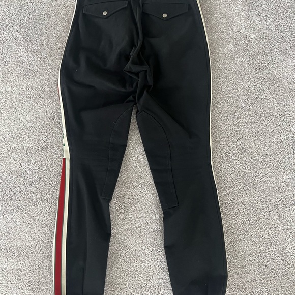 GUCCI Black Riding Trousers Tapered Leg, Black/Red/Green and crème - Picture 2 of 2